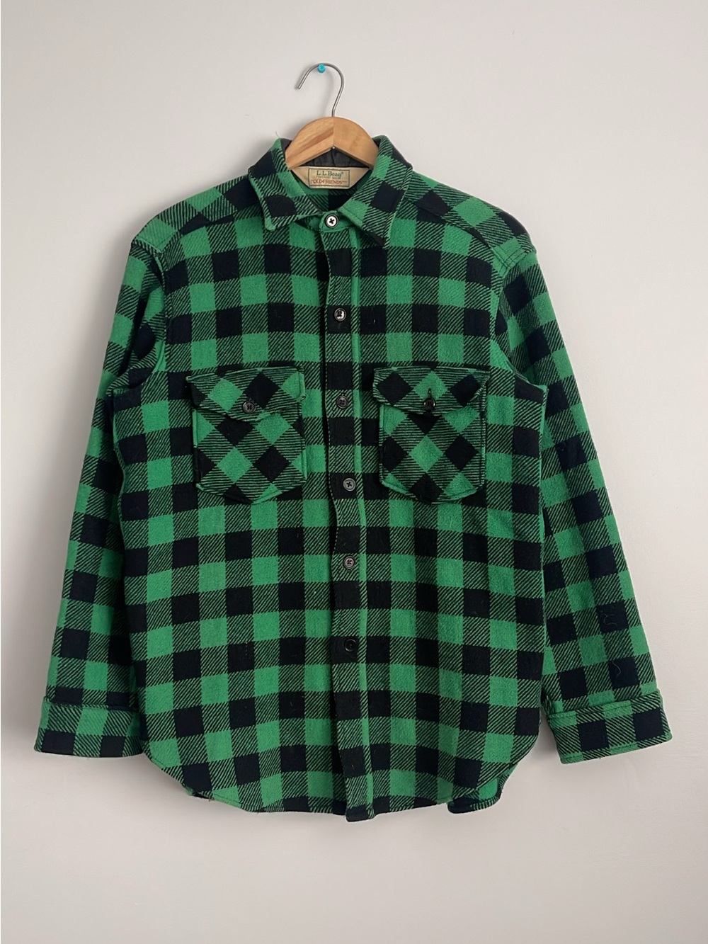 Vintage 1980s L.L. Bean “Old Friends” Wool/Nylon Plaid Flannel Size Medium